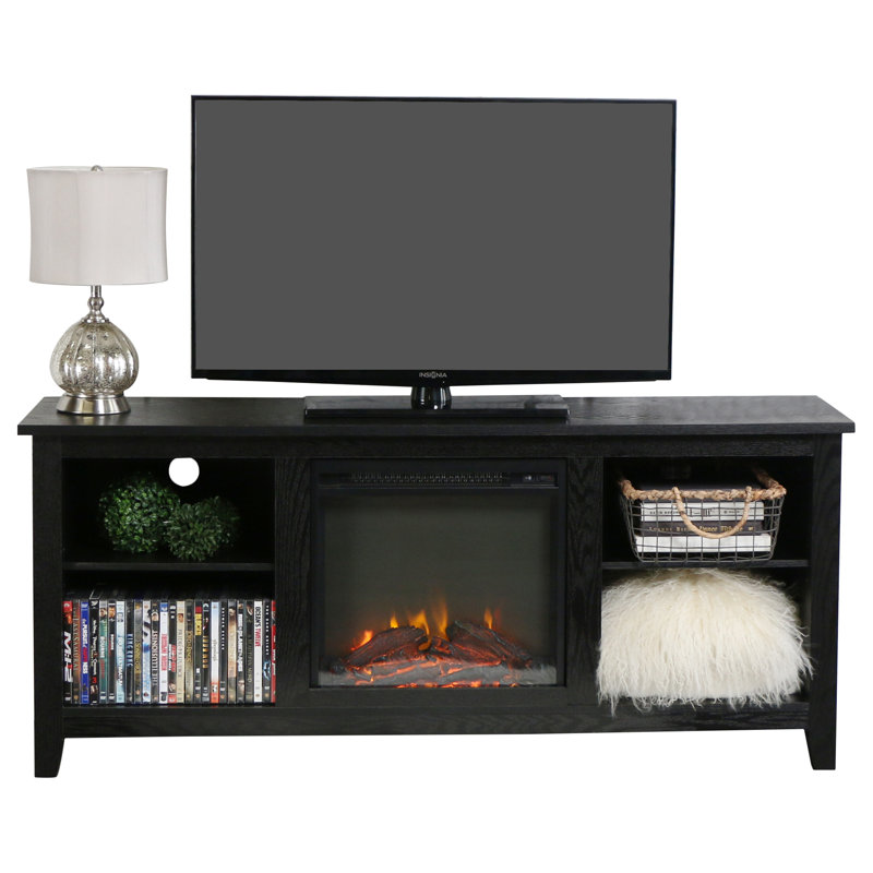 Beachcrest Home Sunbury 58" TV Stand with Electric Fireplace & Reviews Wayfair